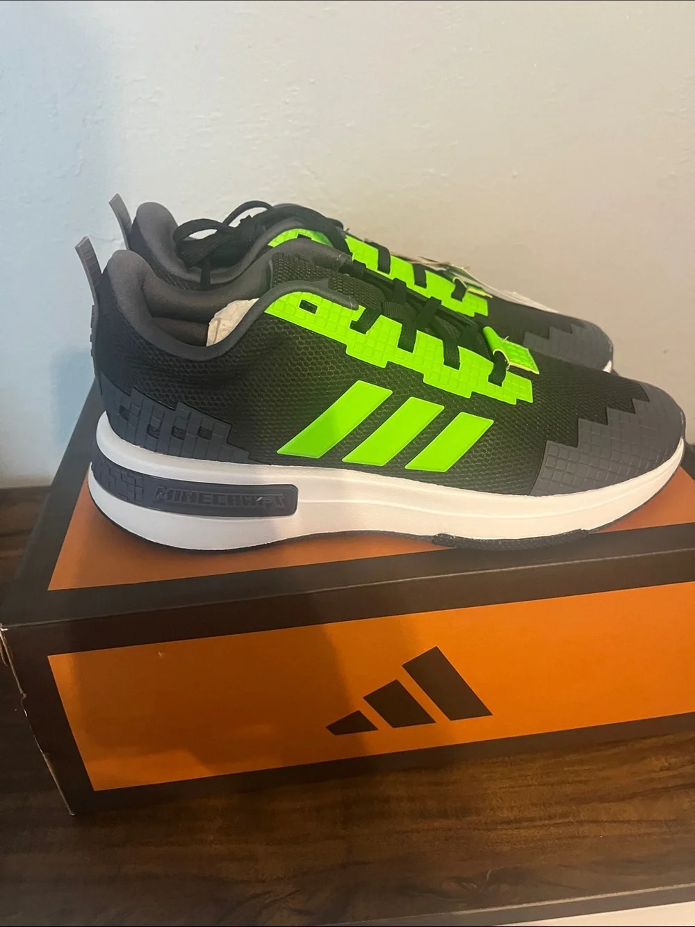 adidas Black & Neon Green Minecraft Sneakers